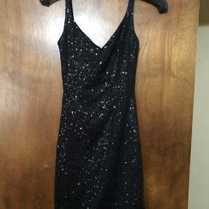 Black sequin short dress